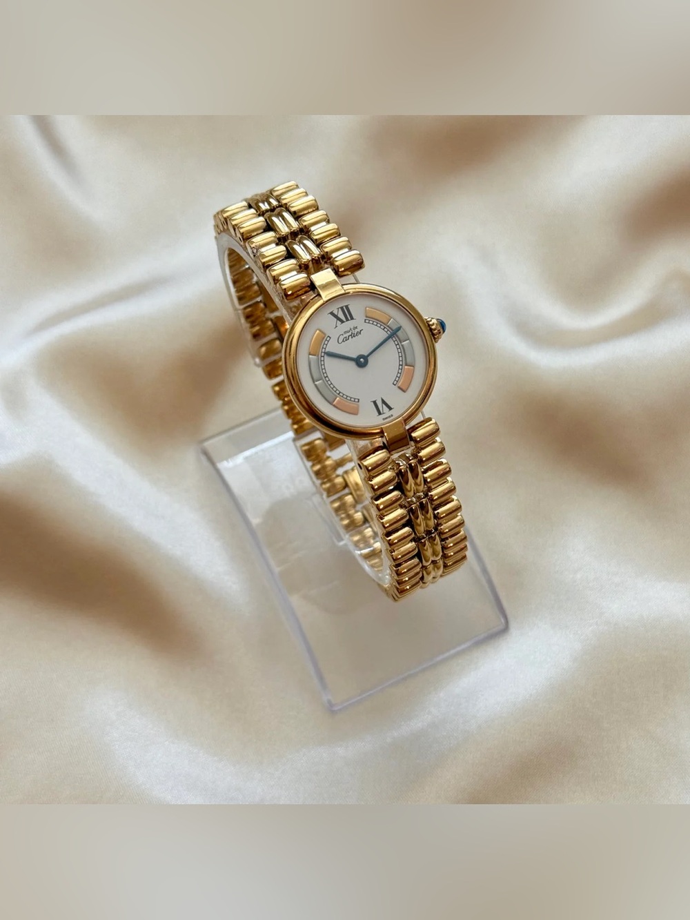 AUTHENTIC RARE VINTAGE CARTIER GOLD WATCH - WITH BOX - Picture 6 of 8
